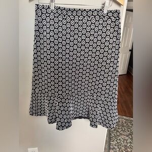 Ann Taylor Factory Floral Black and White Skirt
